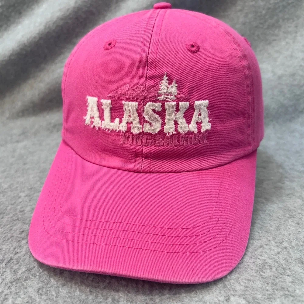 Alaska King Salmon Women Pink Gear For Sports Baseball Hat Distressed Logo OSFA